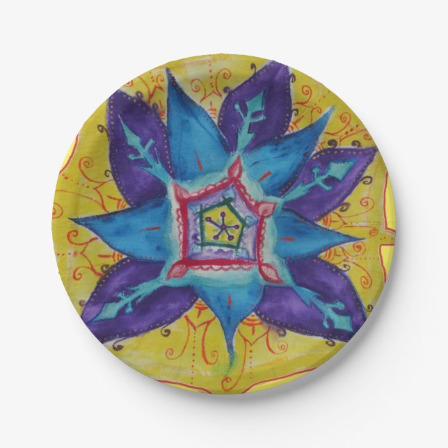 Mandala dream Hand painted design Paper Plate (Front)