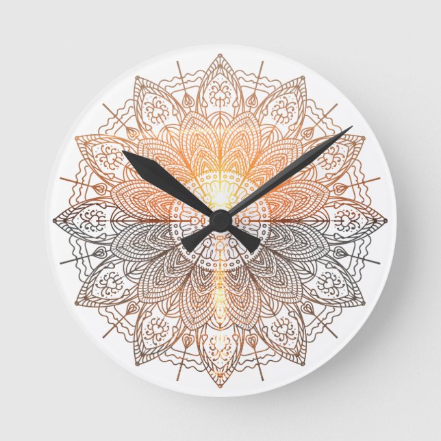 mandala du coucher de soleil round clock (Front)