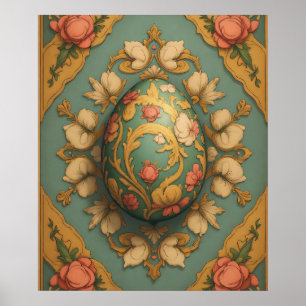 Mandala Egg – Intricate Boho Floral Design Poster