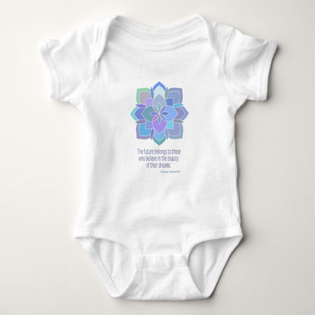 Mandala Eleanor Roosevelt Beauty Quote Baby Bodysuit (Front)