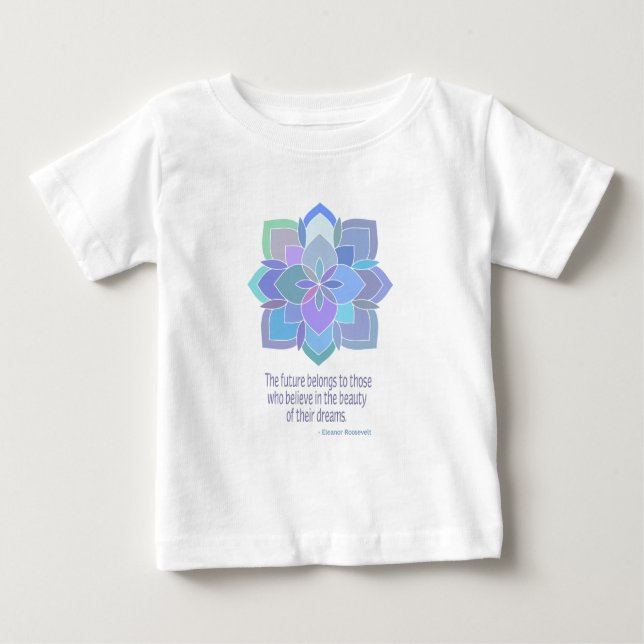 Mandala Eleanor Roosevelt Beauty Quote Baby T-Shirt (Front)
