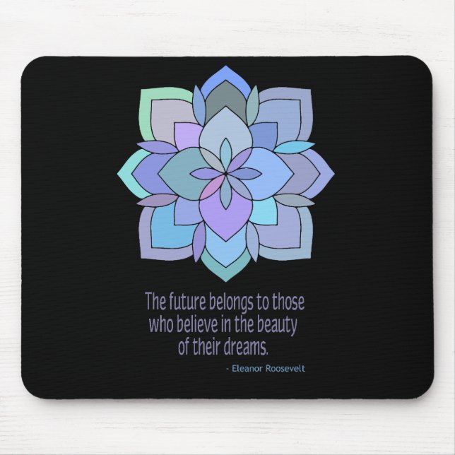 Mandala Eleanor Roosevelt Beauty Quote Mouse Pad (Front)