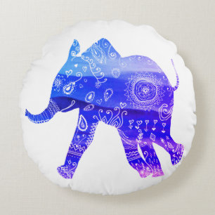Mandala ElepBrushed Polyester Round cushion 41 cm