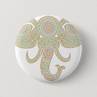 Mandala Elephant Head Design 6 Cm Round Badge