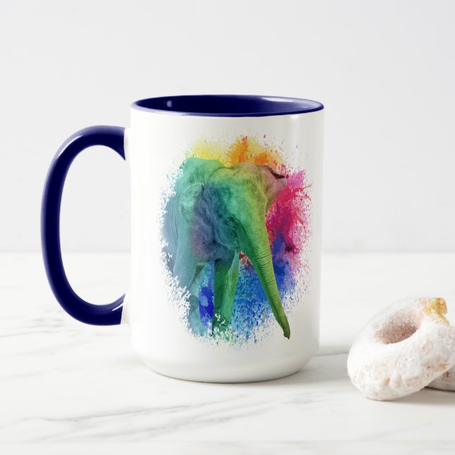 Mandala Elephant Nose Mug (With Donut)