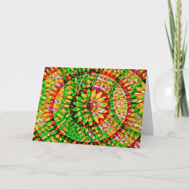 Mandala Explosion Abstract Art Note Card (Front)