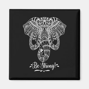 Mandala Face Elephant. Be Strong. Like An Elephant Magnet