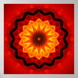 Mandala Fire Poster