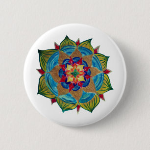 Mandala Fleur Round Badge