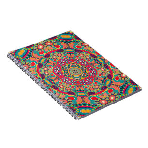 Mandala Floral Psychedelic Retro Hippie Millefiori Notebook