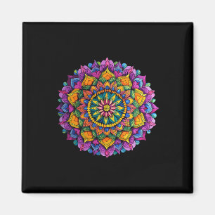 Mandala Floral Zen Vibrant Circular Pattern  Magnet