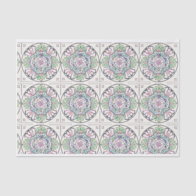 Mandala Floribunda design on tissue paper (Front)