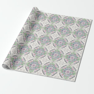 Mandala Floribunda design on wrapping paper