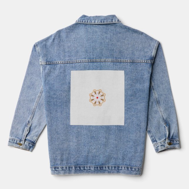 Mandala Flower Art Print | Boho Decor Denim Jacket (Back)