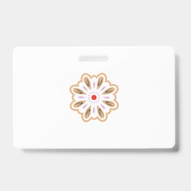 Mandala Flower Art Print | Boho Decor ID Badge (Front)