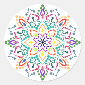 Mandala flower classic round sticker