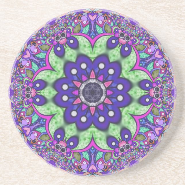 Mandala flower  coaster (Front)
