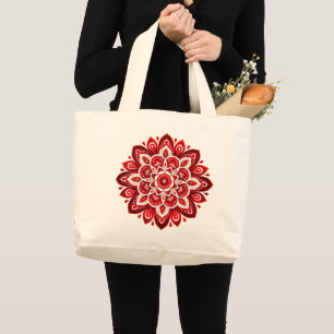 Mandala / Flower Design Large Tote Bag