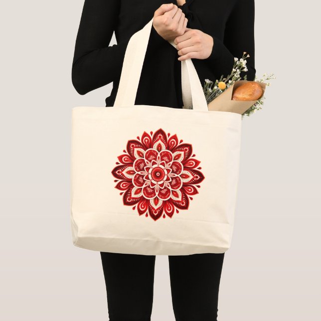 Mandala / Flower Design  Large Tote Bag (Front (Product))
