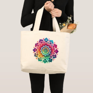 Mandala / Flower Design Large Tote Bag