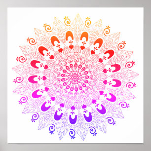 Mandala Flower Design  Poster