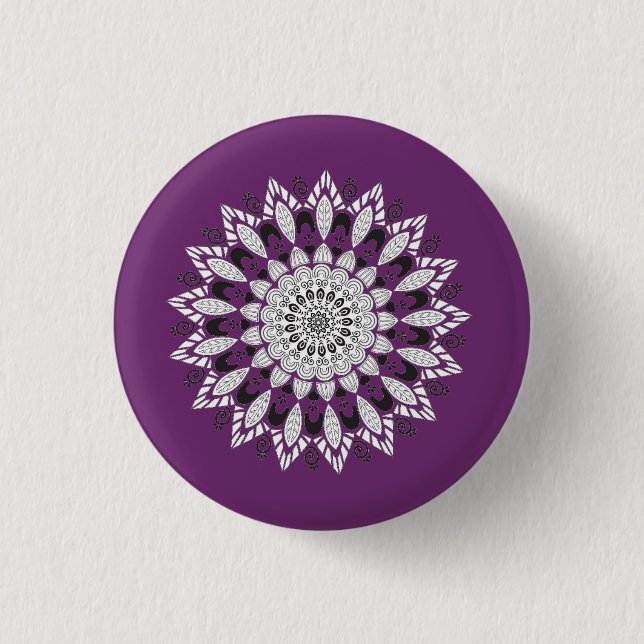 Mandala Flower Design Throw Pillow 3 Cm Round Badge (Front)
