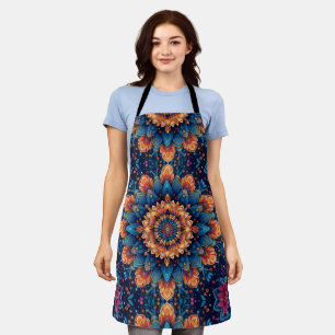 Mandala Flower Digital Art Style-23907. Apron