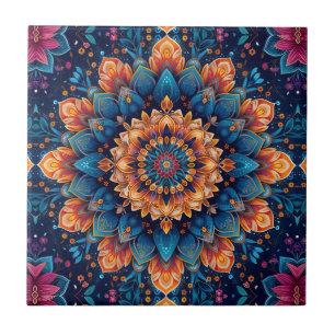 Mandala Flower Digital Art Style-23907. Ceramic Tile
