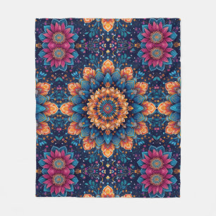 Mandala Flower Digital Art Style-23907 Fleece Blanket
