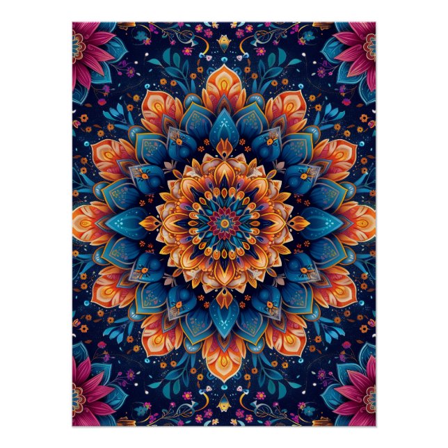 Mandala Flower Digital Art Style-23907 Poster (Front)