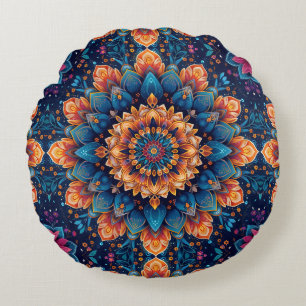 Mandala Flower Digital Art Style-23907 Round Cushion