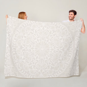Mandala Flower Geometric Design Art Fleece Blanket