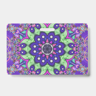 Mandala flower ID Badge