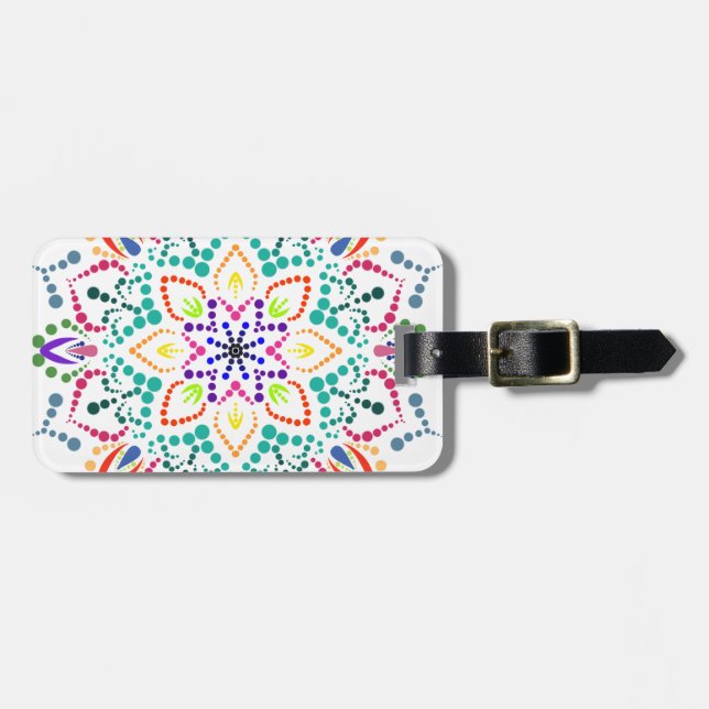 Mandala flower luggage tag (Front Horizontal)