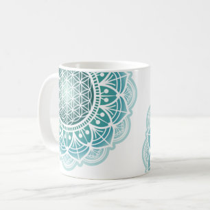 Mandala - Flower of life - Turquoise Coffee Mug