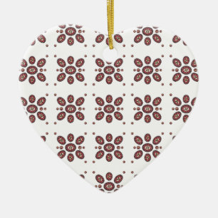 Mandala Flower Pattern Ceramic Ornament