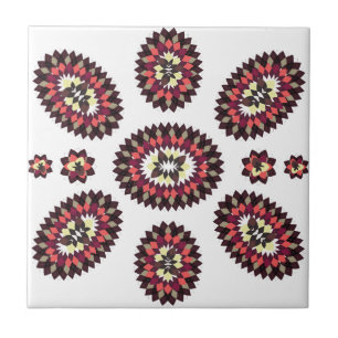 Mandala Flower Pattern Ceramic Tile