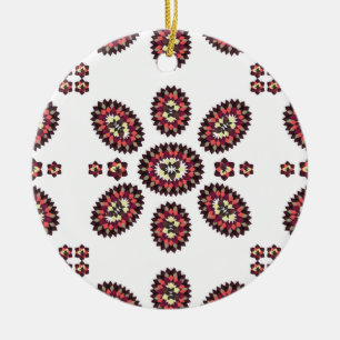 Mandala Flower Pattern Ceramic Tree Decoration