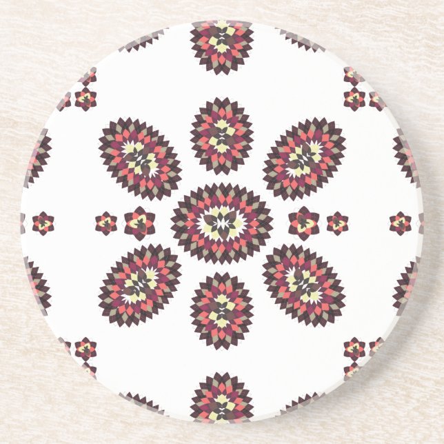 Mandala Flower Pattern Coaster (Front)