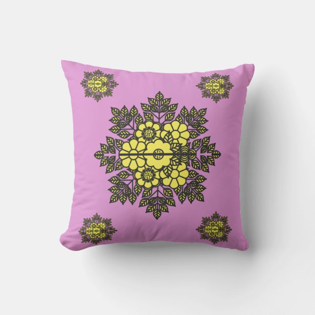 Mandala Flower Pattern Cushion (Front)