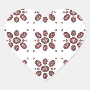 Mandala Flower Pattern Heart Sticker