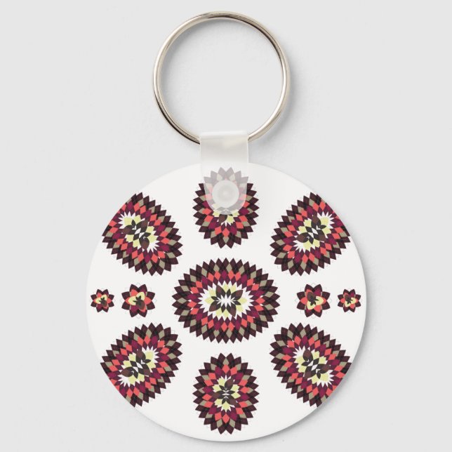 Mandala Flower Pattern Key Ring (Front)