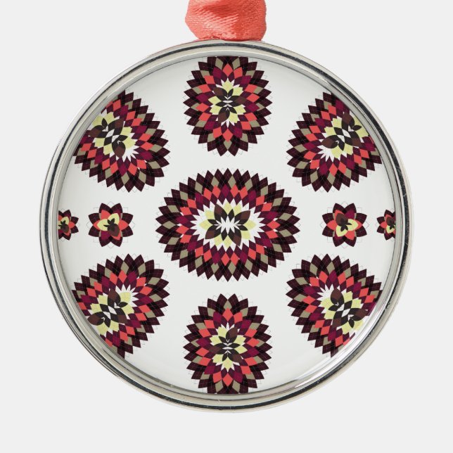 Mandala Flower Pattern Metal Tree Decoration (Front)