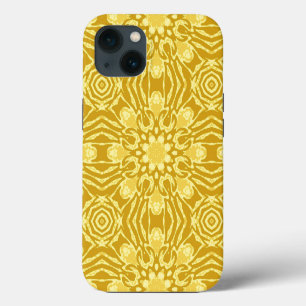 Mandala Flower Pattern - Mustard Gold and Yellow iPhone 13 Case