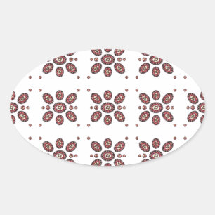 Mandala Flower Pattern Oval Sticker