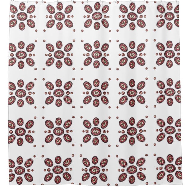 Mandala Flower Pattern Shower Curtain (Front)