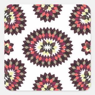 Mandala Flower Pattern Square Sticker