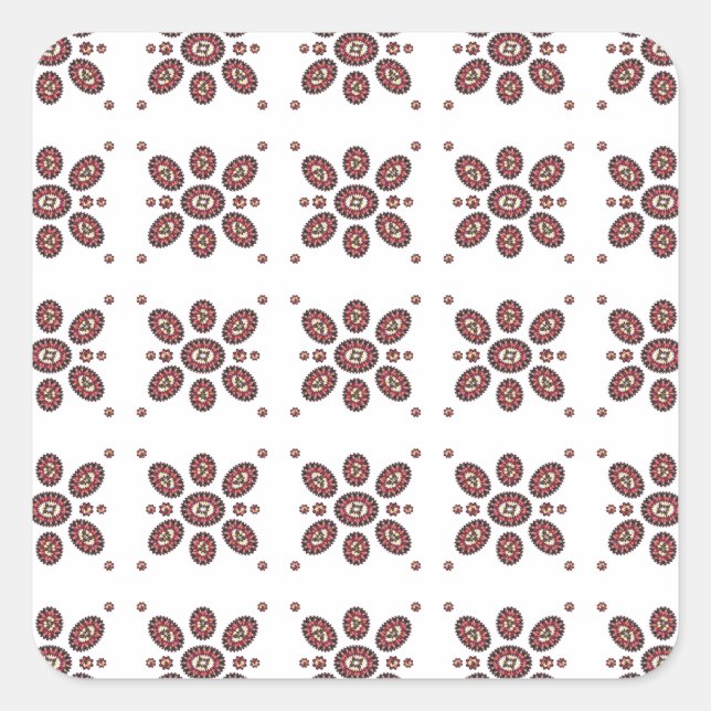 Mandala Flower Pattern Square Sticker (Front)