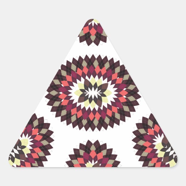 Mandala Flower Pattern Triangle Sticker (Front)