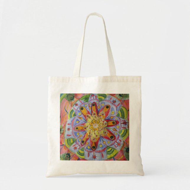 Mandala Flower Watercolor Budget Tote Bag (Front)